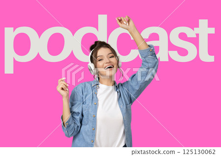Creative design, on the topic of podcast, with space for text. Creative design, on the topic of podcast, with space for text. 125130062