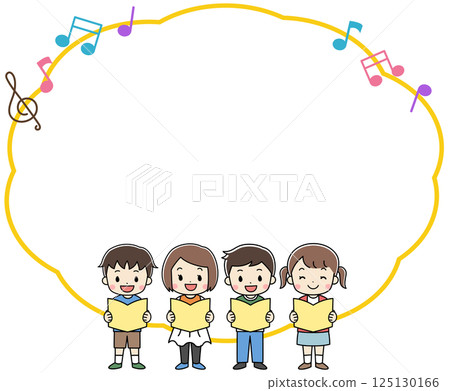 唱歌的孩子和演講泡泡插圖 125130166