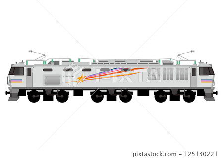 EF510 electric locomotive Cassiopeia color vector illustration 125130221