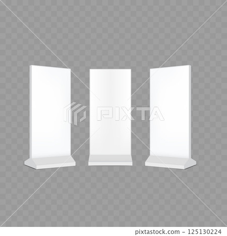 White Display Stands Blank Mockup - Vector White Display Stands Blank Mockup - Vector 125130224