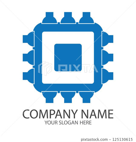 CPU simple vector icon illustration symbol template CPU simple vector icon illustration symbol template 125130615