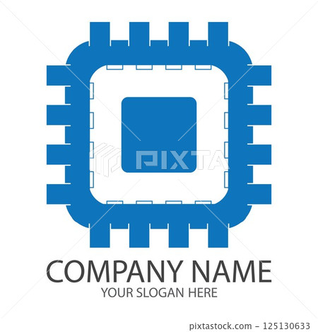 CPU simple vector icon illustration symbol template CPU simple vector icon illustration symbol template 125130633