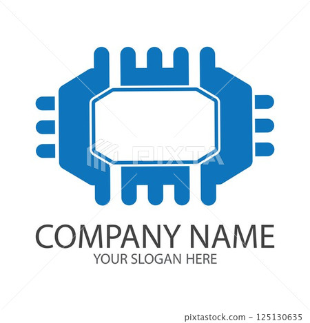 CPU simple vector icon illustration symbol template CPU simple vector icon illustration symbol template 125130635