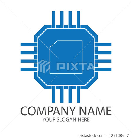 CPU simple vector icon illustration symbol template CPU simple vector icon illustration symbol template 125130637