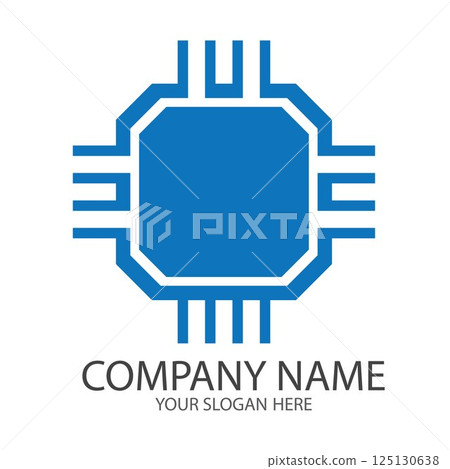 CPU simple vector icon illustration symbol template 125130638