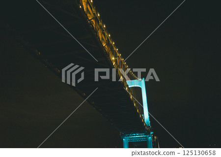 rainbow bridge, night scape, night scene 125130658