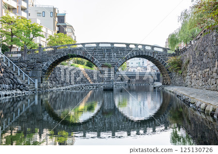 Nagasaki City, Nagasaki Prefecture: A popular tourist attraction, the nationally designated important cultural property, Meganebashi Bridge 125130726
