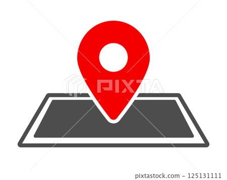 Map and map pin (icon) 125131111