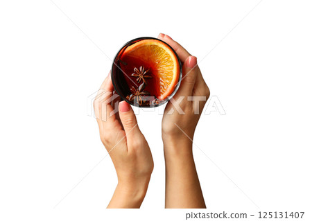 PNG, Mulled wine, drink in a glass with ingredients, isolated on white background PNG, Mulled wine, drink in a glass with ingredients, isolated on white background 125131407