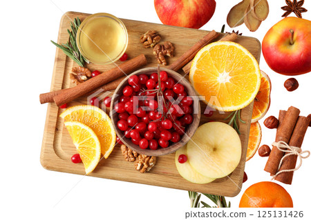PNG, Mulled wine, spicy ingredients for drink, isolated on white background PNG, Mulled wine, spicy ingredients for drink, isolated on white background 125131426