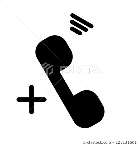 電話 +(加號)圖示黑色 電話 +(加號)圖示黑色 125131601