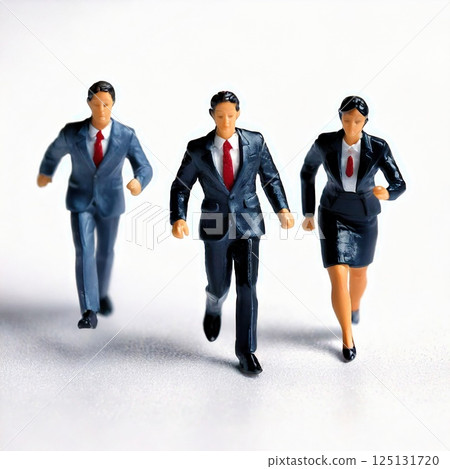 Running businessman (AI generated image) 125131720