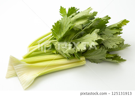 白色背景切芹菜 125131913