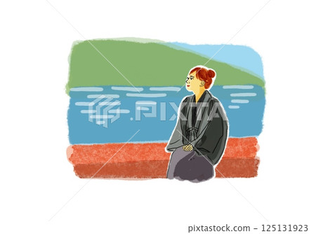 在溫泉放鬆的女人 125131923