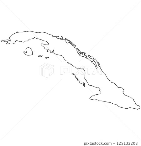 Cuba outline map Caribbean island nation silhouette 125132208