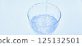 pour cold carbonated water into a glass 125132501