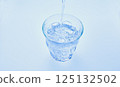 pour cold carbonated water into a glass 125132502