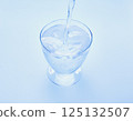 pour cold carbonated water into a glass 125132507