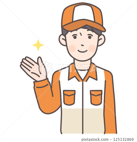 A male gas station attendant giving instructions A male gas station attendant giving instructions 125132869