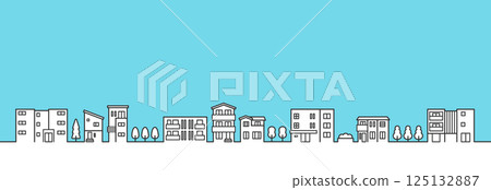 Image illustration of residential area and streetscape 125132887