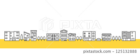 Image illustration of residential area and streetscape 125132888
