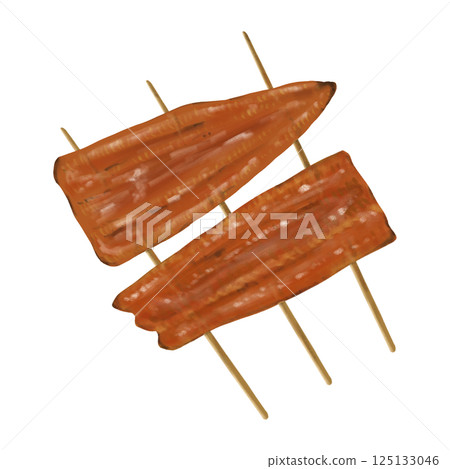 烤鰻魚串插圖，在土用牛日吃，祈求健康 125133046