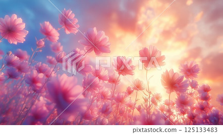 Colorful cosmos field Colorful cosmos field 125133483