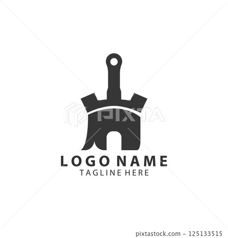 castle paint logo design vector 125133515