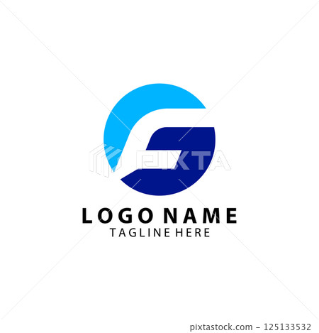 initial letter GF isolated logo design vector 125133532