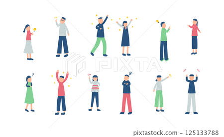Illustrations of people that can be used for points 125133788