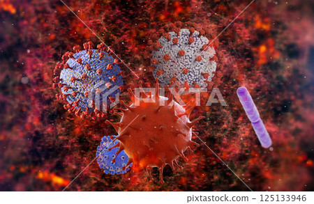 Various type of virus and bacteria in vein 125133946
