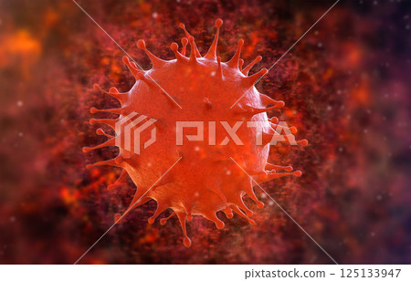 Coronavirus cell or covid-19 cell disease 125133947