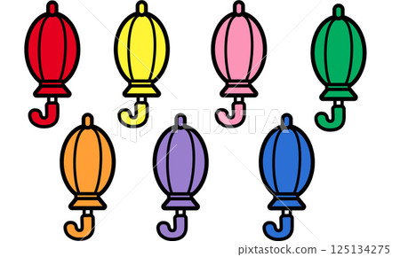 Umbrella icon in various colors 125134275