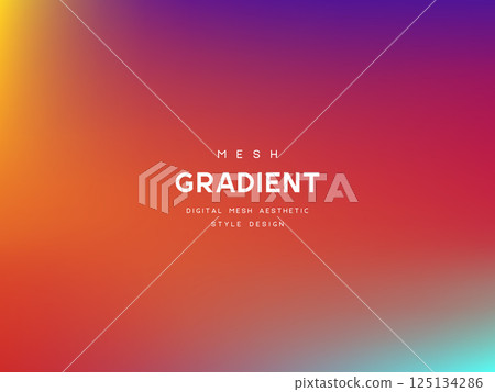 Abstract gradient background. Sunset beach or summer colors. Orange, purple, yellow, pink and blue colors. Vector. 125134286
