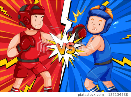 Boxing Match Showdown: Red vs Blue 125134388
