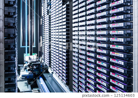 big data center storage with full of rack servers 125134603