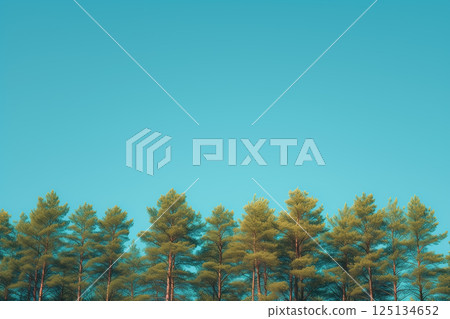 藍天與樹木:具有複製空間 AI 生成影像的背景 藍天與樹木:具有複製空間 AI 生成影像的背景 125134652