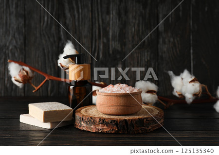 Sea salt, concept of relax, spa and self care 125135340