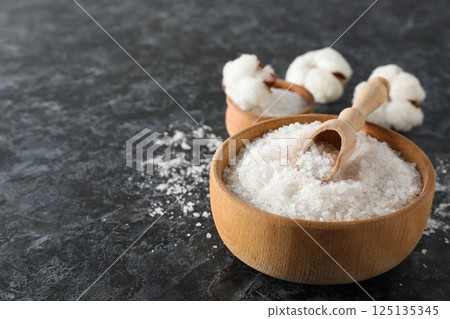 Sea salt, concept of relax, spa and self care 125135345