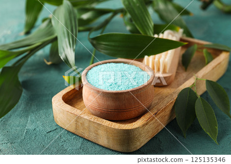 Sea salt, concept of relax, spa and self care 125135346