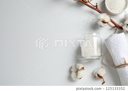 Sea salt, concept of spa and self care 125135352