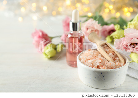 Sea salt, concept of spa and self care Sea salt, concept of spa and self care 125135360