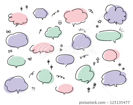 Simple hand-drawn speech bubbles set Simple hand-drawn speech bubbles set 125135477