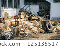 Chopping firewood 125135517