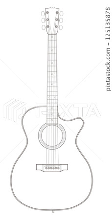 原聲吉他線條藝術 125135878
