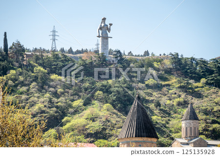 Kartlis Deda, Mother of Georgians monument on Sololaki hill in Tbilisi, capital of Georgia 125135928
