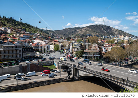 Cityscape view of Tbilisi, the capital of Georgia 125136176