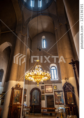 Interior of the Metekhi church of the Nativity of the Mother of God in Tbilisi, capital of Georgia 125136191