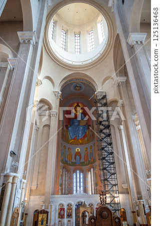 Holy Trinity Cathedral of Tbilisi (Sameba), main cathedral of the Georgian Orthodox Church in Tbilisi, capital of Georgia Holy Trinity Cathedral of Tbilisi (Sameba), main cathedral of the Georgian Orthodox Church in Tbilisi, capital of Georgia 125136468