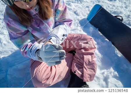 滑雪板 女生 女孩 125136548